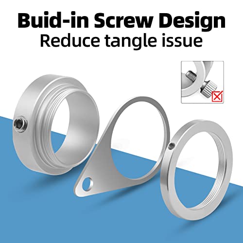 Anovo Flag Pole Rings, Flagpole Rings Aluminum Alloy 360° Rotating Anti Wrap Flag Mounting Spinning Ring Clips for 0.75-1.02 Inch Diameter Flagpole(1 Inch -Pack of 2, Matte Silver) - Image 4