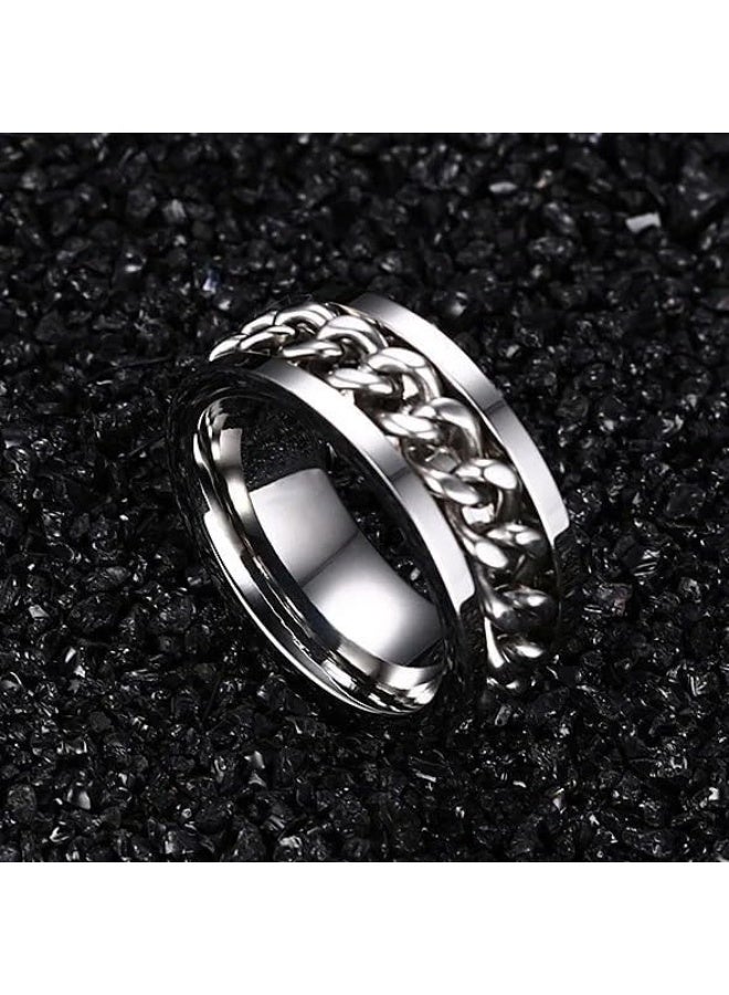 Fayrouz Jewellery Stylish men's stainless steel grommet chain rings for men, women and young people, suitable for all ages - Image 5