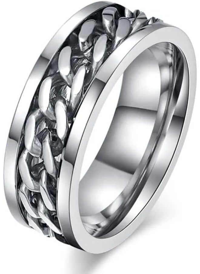 Fayrouz Jewellery Stylish men's stainless steel grommet chain rings for men, women and young people, suitable for all ages - Image 1