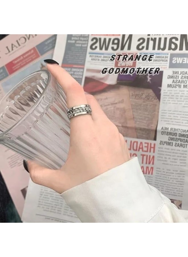 Fayrouz Jewellery Stylish men's stainless steel grommet chain rings for men, women and young people, suitable for all ages - Image 3