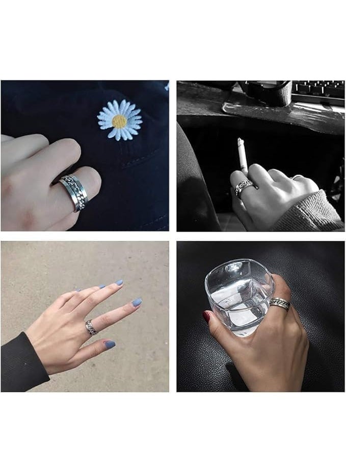 Fayrouz Jewellery Stylish men's stainless steel grommet chain rings for men, women and young people, suitable for all ages - Image 2