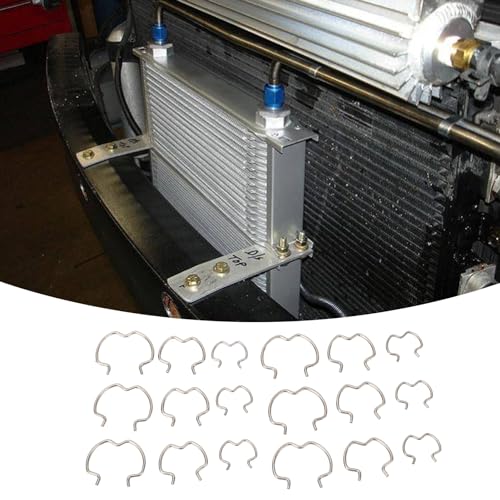 Jadeshay 18pcs Transmission Quick Connector Clips 800-801 for Secure Fitting, Universal 3/8in 1/2in 5/8in Metal Transmission Cooler Line Clips - Image 2