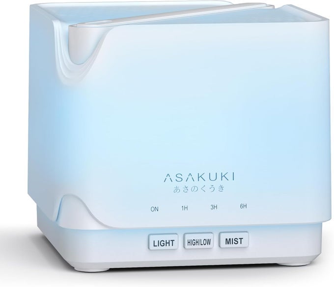 ESSENTIAL OIL DIFFUSER, MULTIFUNCTIONAL ULTRASONIC AROMATHERAPY FRAGRANT OIL VAPORIZER HUMIDIFIER WITH TIMER, AUTO-OFF SAFETY SWITCH, AND 7 LED LIGHT COLORS, 700 ML (WHITE)