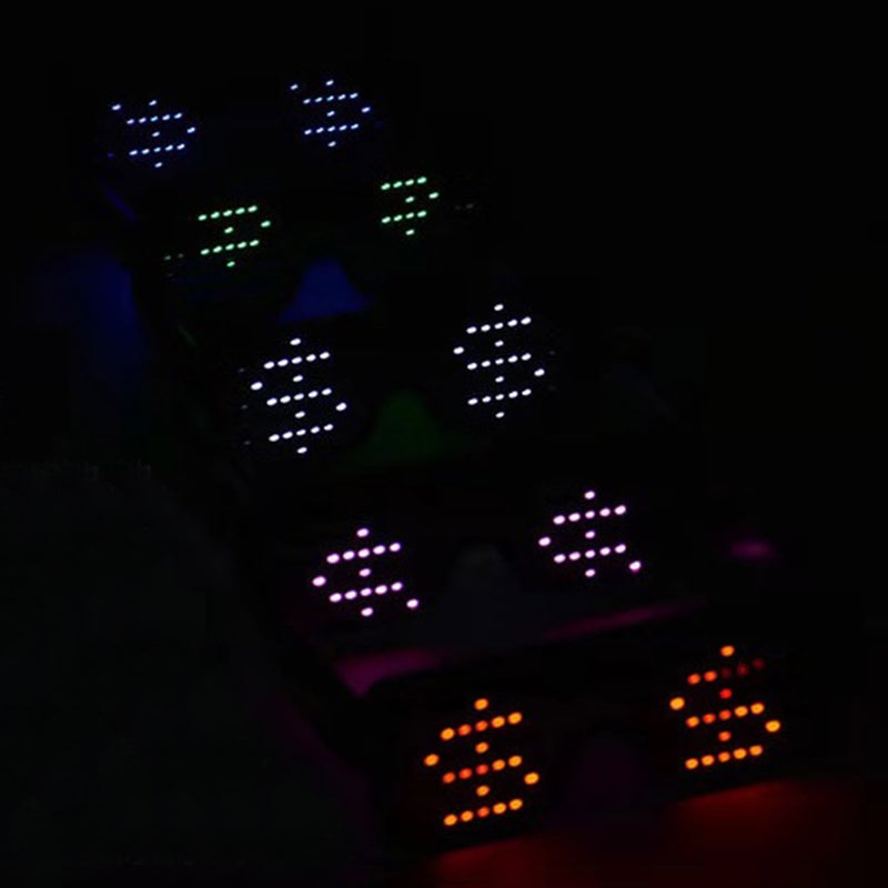 نظارات شمسية ذكية مصممة ضوء LED قابلة للشحن عبر USB - نظارات مضيئة وأنيقة للزينة اليومية، والمرافق، والملاهي، واجتماعات الأفراح، وأحوال الملابس - اللون الأخضر - Image 5
