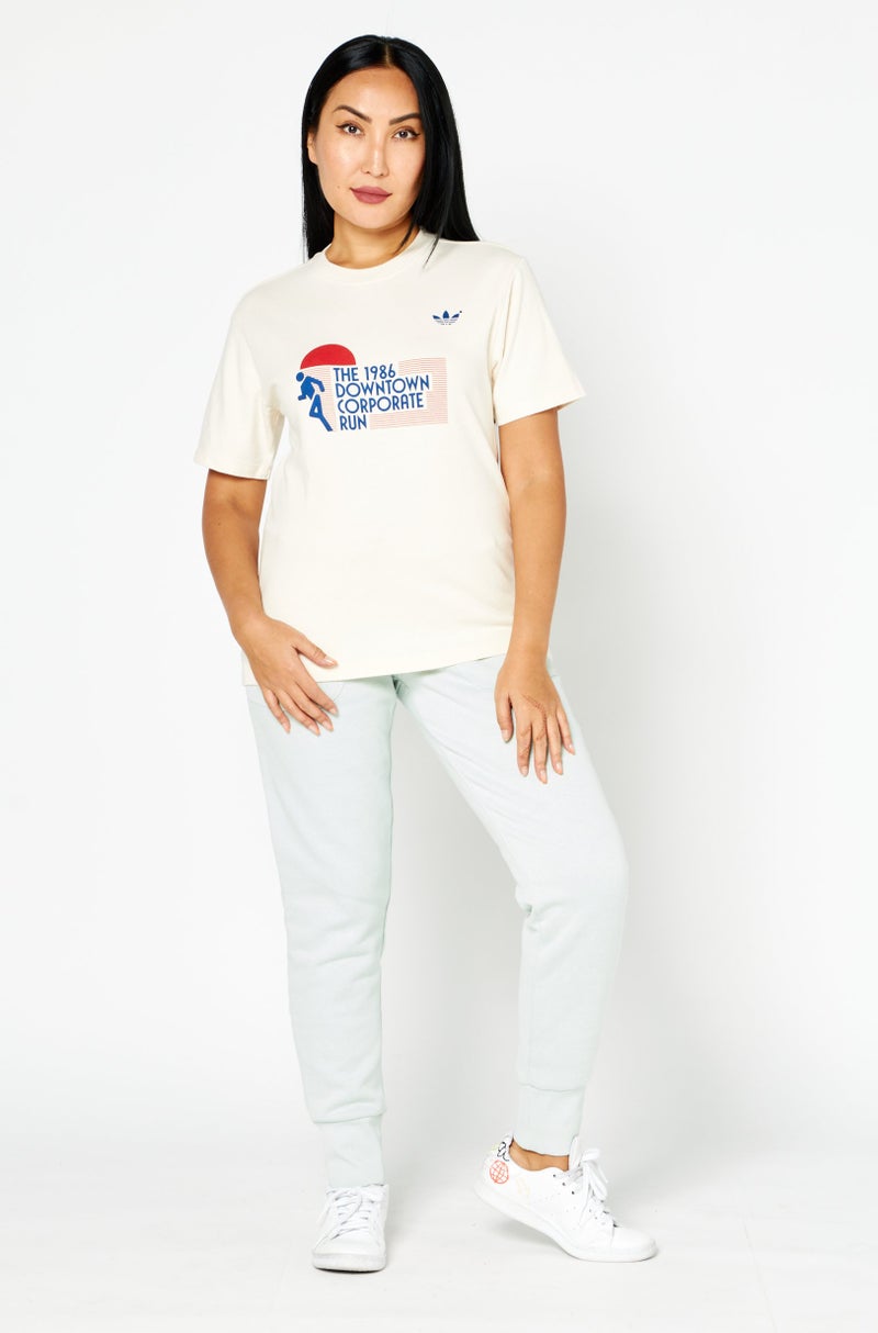 adidas Originals Women Sportswear Fit Short Sleeve Training T-Shirt, Light Beige Combo - Image 4