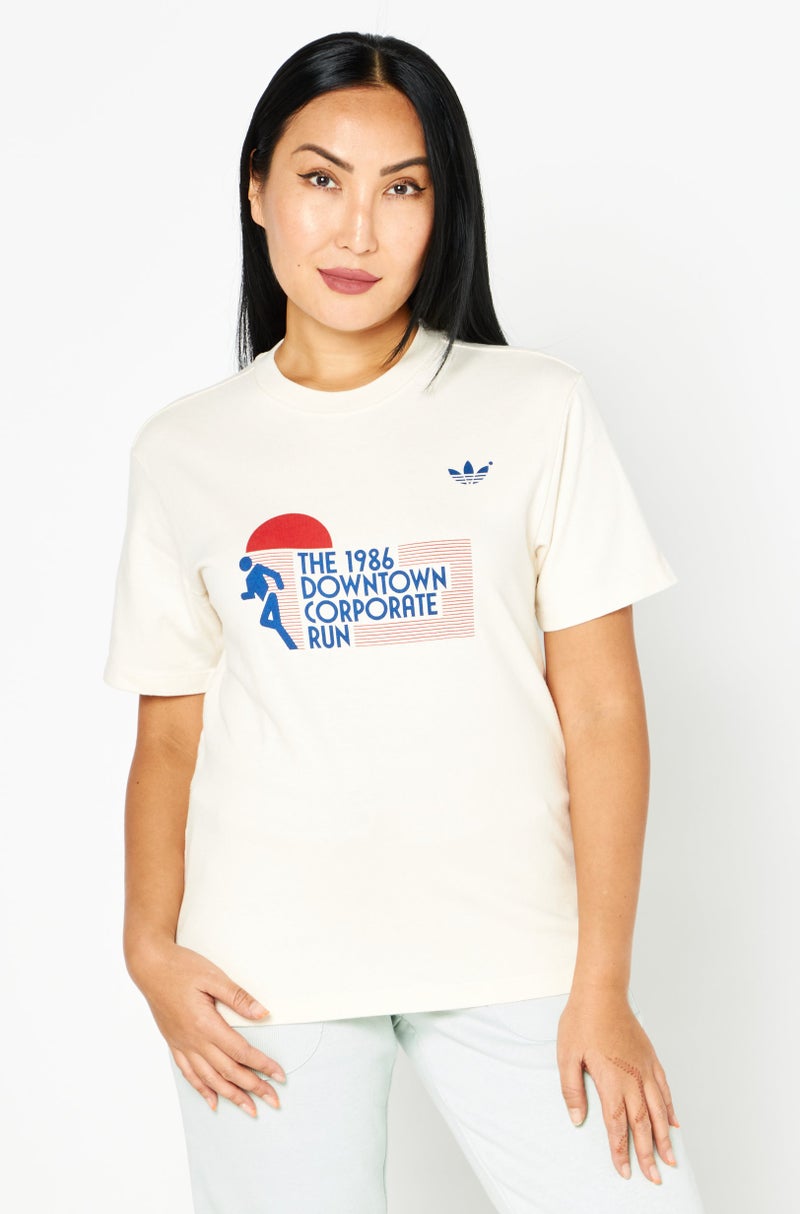 adidas Originals Women Sportswear Fit Short Sleeve Training T-Shirt, Light Beige Combo - Image 1