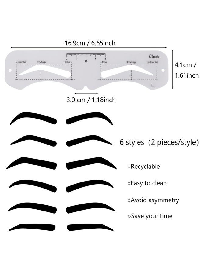 Ohlove 12 Pcs Reusable Eyebrow Stencil, Eyebrow Template with Elastic Band for Beginners (Eyebrow Distance 3.0cm) - Image 4