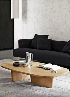 fashionhome Modern Unique Design Solid Wood Coffee Table Center Table Japanese Style Low Table for Living Room Home Office 120x60x40 cm  - Image 1