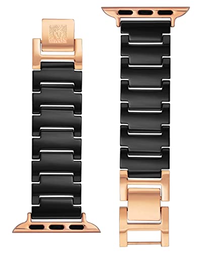 ANNE KLEIN WITHit Anne Klein Ceramic Link Fashion Bracelet for Apple Watch Secure Adjustable Apple Watch Replacement Band Fits Most Wrists 384041mm Black - Image 3