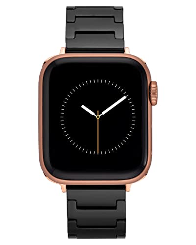 ANNE KLEIN WITHit Anne Klein Ceramic Link Fashion Bracelet for Apple Watch Secure Adjustable Apple Watch Replacement Band Fits Most Wrists 384041mm Black - Image 1