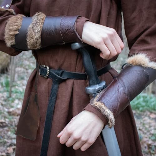 BLESSUME Medieval Pouch Drawstring Bag Renaissance Viking Costume Belt Pouch Waist Bag (Brown) - Image 5
