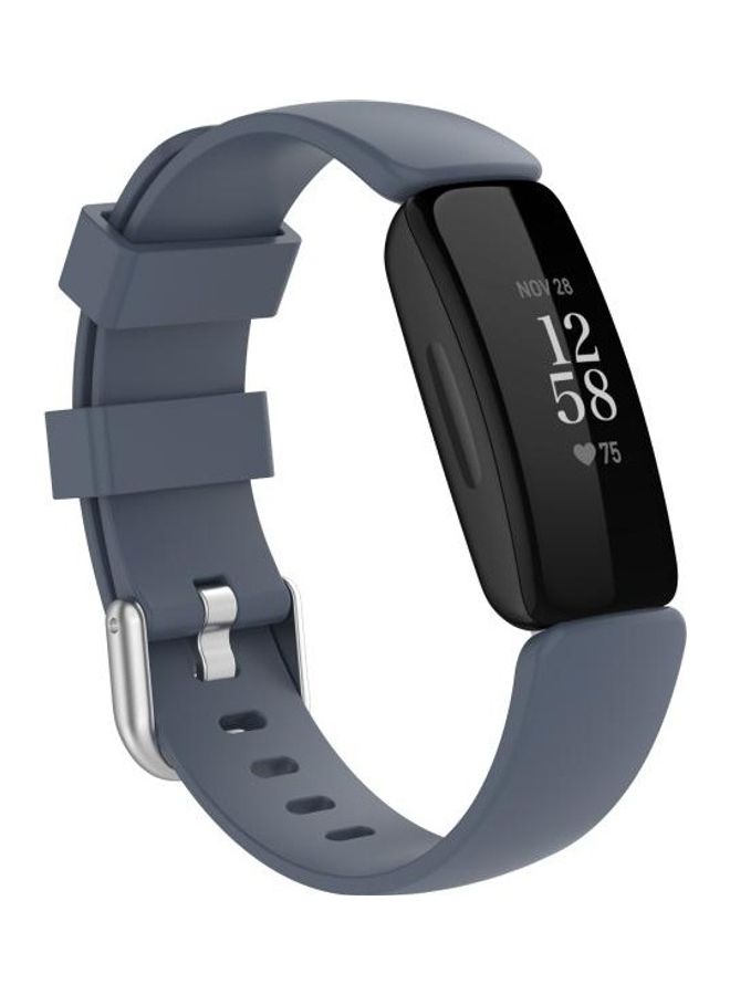 NIBEMINENT TPE Replacement Strap Watchband For Fitbit Inspire 2 Size:S Grey - Image 4