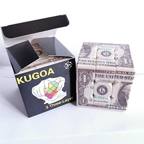 Kugoa Speed Cube 3x3 OneDollar NotesBill Facade Pattern Magic Cube PuzzleIQ Games Puzzles Relief Effect Teens Adult Toys56cm22 - Image 5