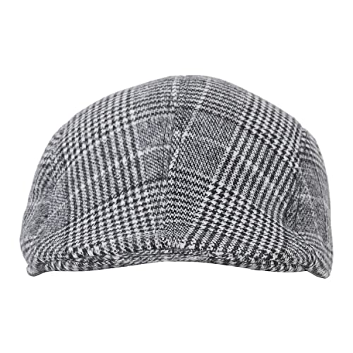 RR DESIGN Cotton Ivry/Golf/Flat Tweed Hats for Men-Pack of 1-Free Size- (Grey Black Big Checkered Pattern) - Image 4