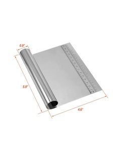 SYOSI Food Scrappers, Pastry Cutter Stainless Steel Dough Scraper/Bench Scraper/Cake Scraper, Multi-Purpose Scraper Tool Kitchen, with Measurement Marks, Scraper for Baking  - Image 2
