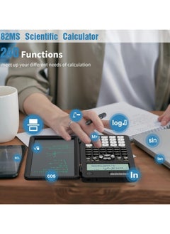 General Scientific Calculator with Notepad, Middle and High School Supplies for Students and Colleges, 82 MS Foldable 2-Line Display Scientific Calculator with Writing Pad  - Image 3
