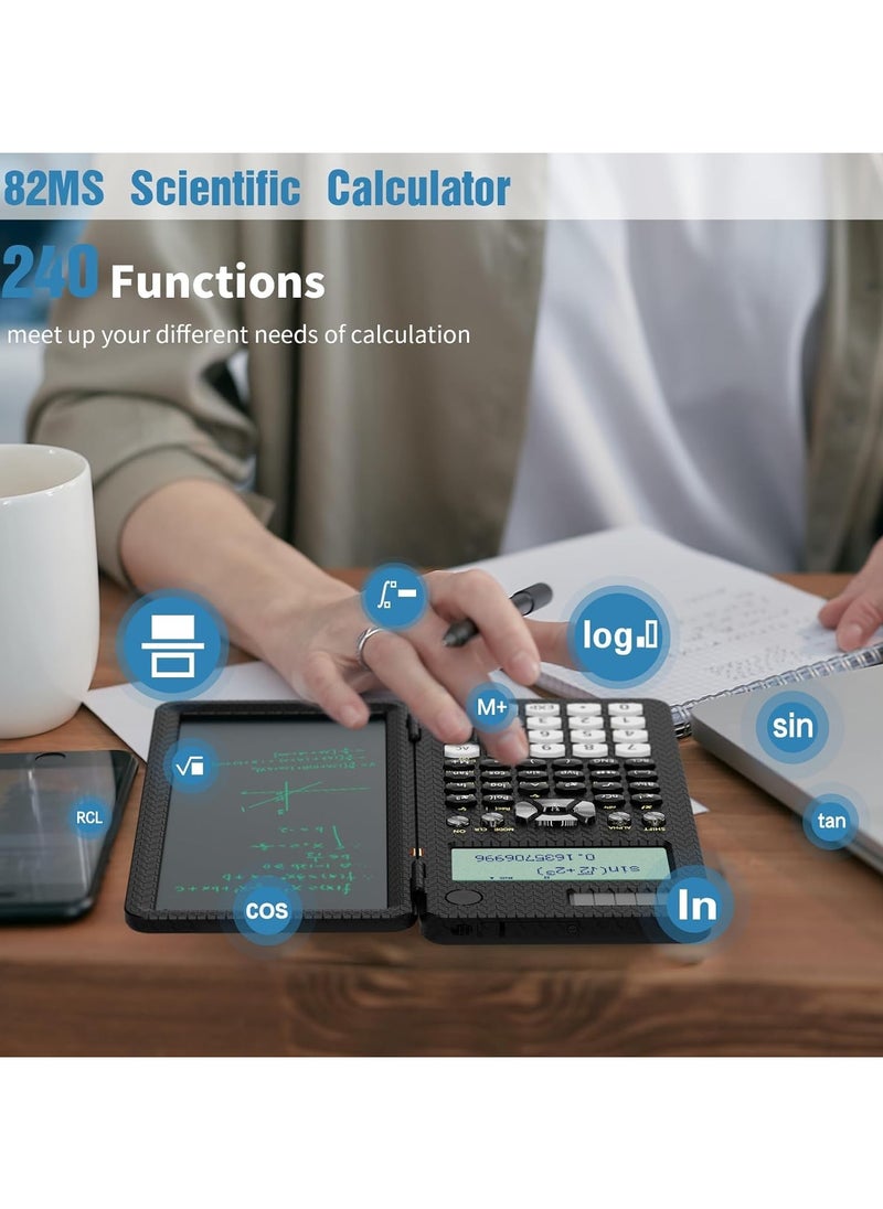 General - Scientific Calculator with Notepad, Middle and High School Supplies for Students and Colleges, 82 MS Foldable 2-Line Display Scientific Calculator with Writing Pad - Image 1