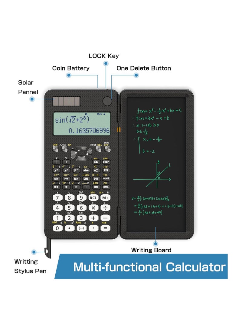 General - Scientific Calculator with Notepad, Middle and High School Supplies for Students and Colleges, 82 MS Foldable 2-Line Display Scientific Calculator with Writing Pad - Image 1