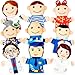 Flahard 9 Pcs Family Puppets Profession People Hand Puppet Plush Grandparents Mom Dad Brother Sister Police Scientist Nurse Puppets for Kids Adults Storytelling Teaching Role Play - Image 2