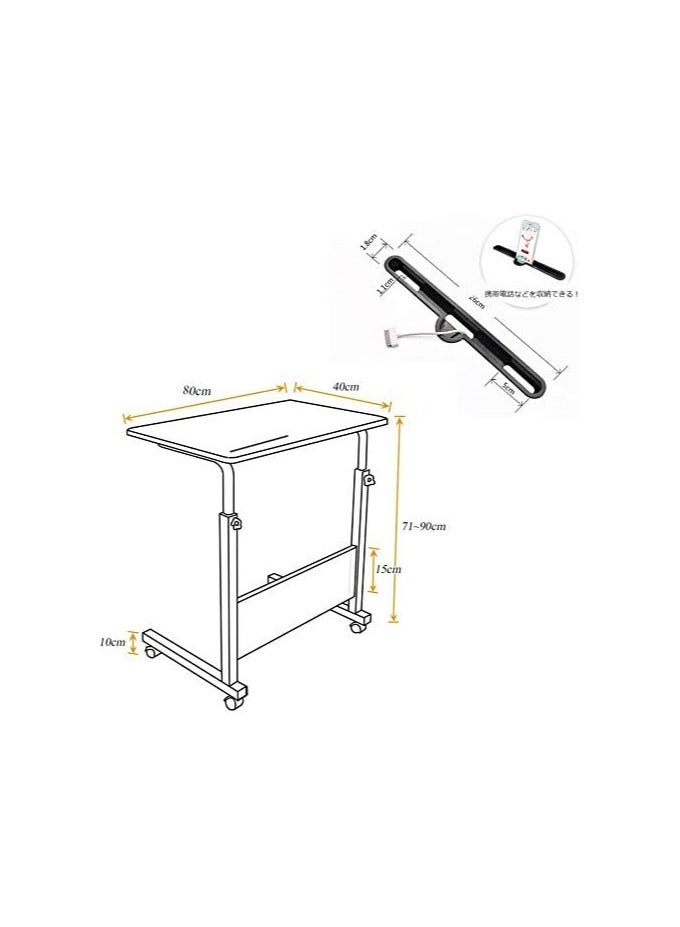 BLOOMING TIME Adjustable Height Desk Laptop Desk with 4 Wheels  - Image 3
