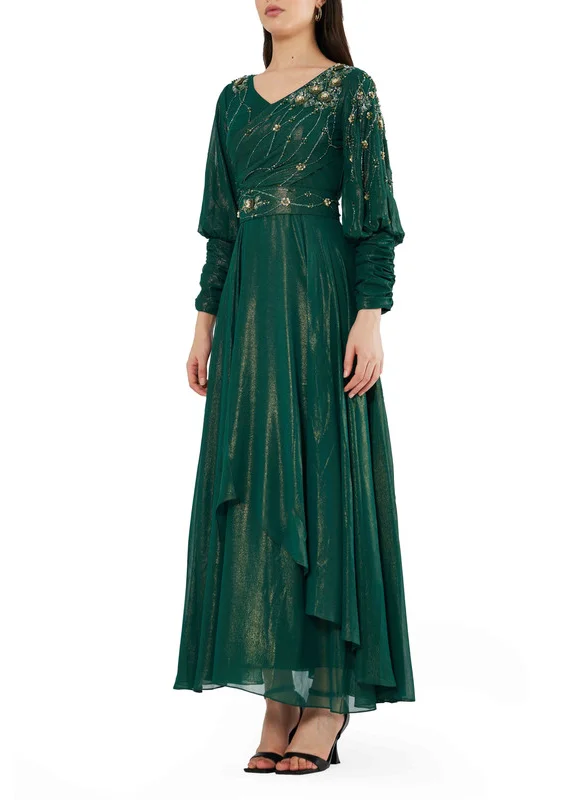 امري Embroidered High low Dress