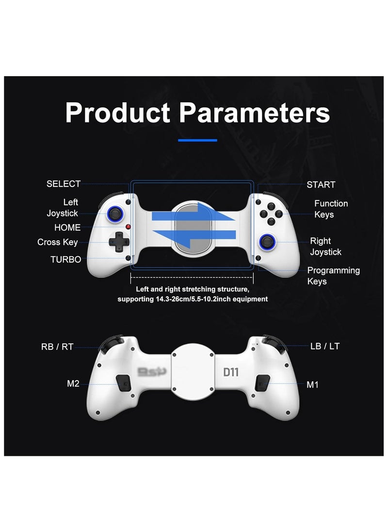 Generic - Mobile Gaming Controller with Hall Effect Joysticks, Phone Controller For iPhone/Android/Tablet/iPad/Switch, Play Call of Duty, Roblox, Xbox Cloud, Playstation, Bluetooth Mobile Gaming Controller iPhone 16 15 14 13 Samsung Google - Image 1