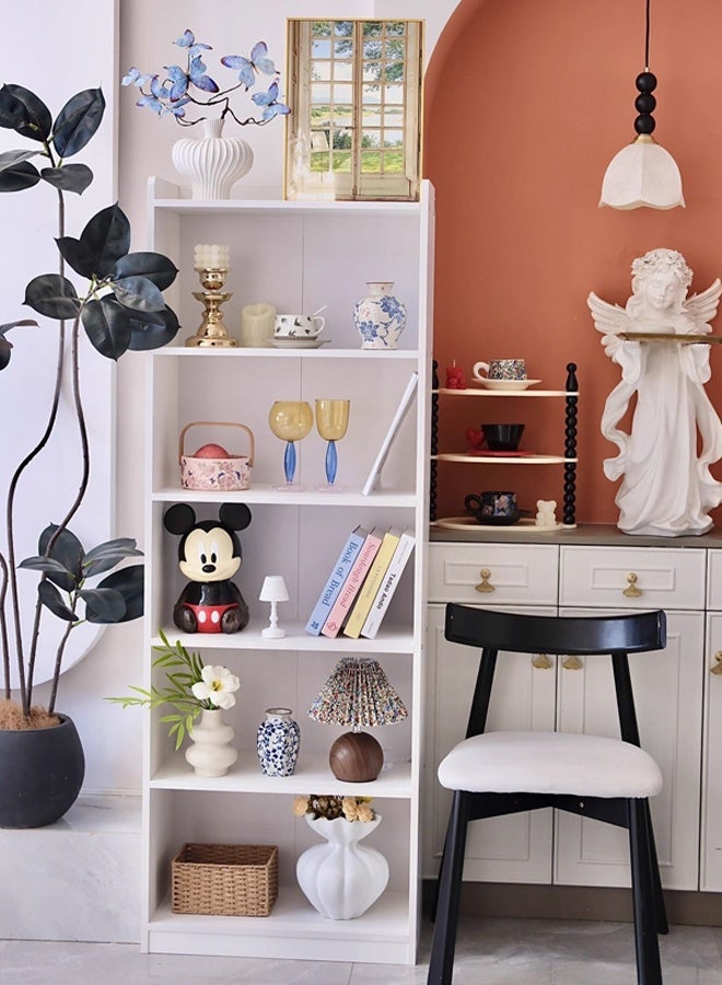 كيكي رفوف كتب قابلة للتعديل متعددة الوظائف مكونة من 6 طبقات، رفوف كتب حديثة طويلة، رفوف تخزين أثاث خشبي سميك لغرفة النوم. - Image 2