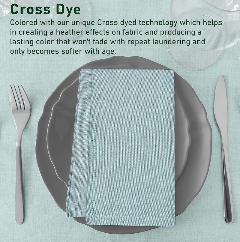 Ruvanti Cloth Napkins Set of 6 18x18 Reusable Napkins Cloth Washable Soft  Durable Table Napkin Poly Cotton Fabric Dinner Napkins for Parties Christmas Thanksgiving Weddings  Baby Blue - Image 5