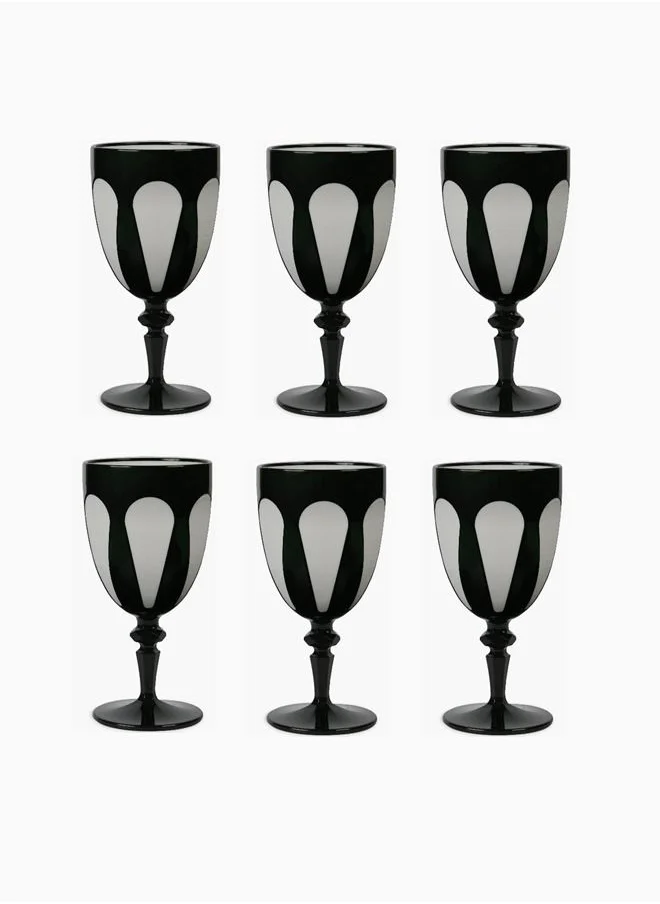 باتشي ميلانو Set of 6 Aqua Bi Color Acrylic Juice Glass White and Black