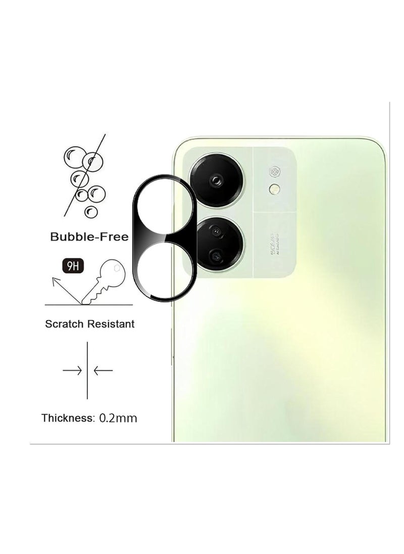Xiaomi Redmi 13C / Poco C65 Camera Lens Protector Tempered Glass Screen Protector HD [Full Coverage][Anti-Scratch] Drop Protection Ultra Clear/Thin Lens Case - Black