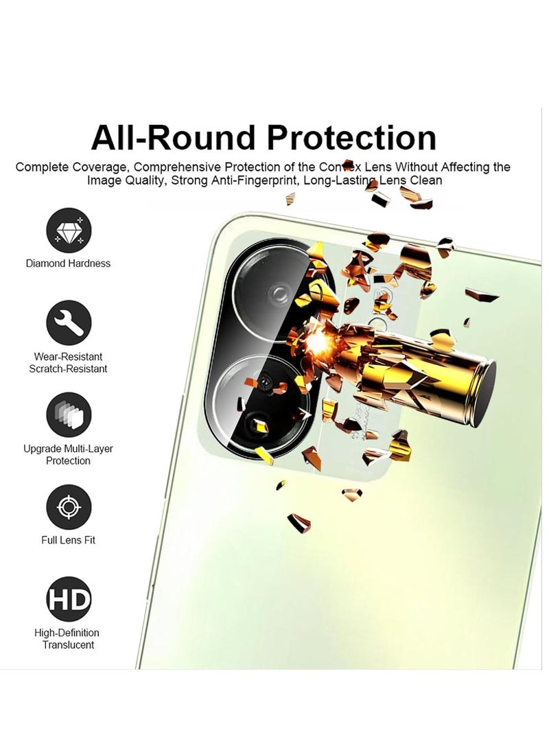 Xiaomi Redmi 13C / Poco C65 Camera Lens Protector Tempered Glass Screen Protector HD [Full Coverage][Anti-Scratch] Drop Protection Ultra Clear/Thin Lens Case - Black