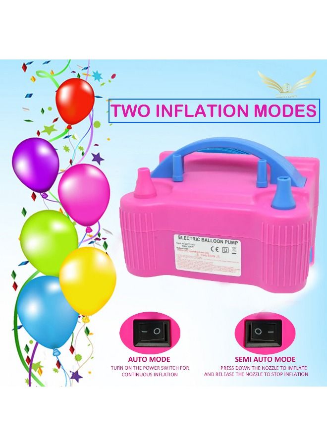 BORTONY Electric Air Balloon Pump Portable Inflator Dual Nozzle For Party Decoration - Image 2