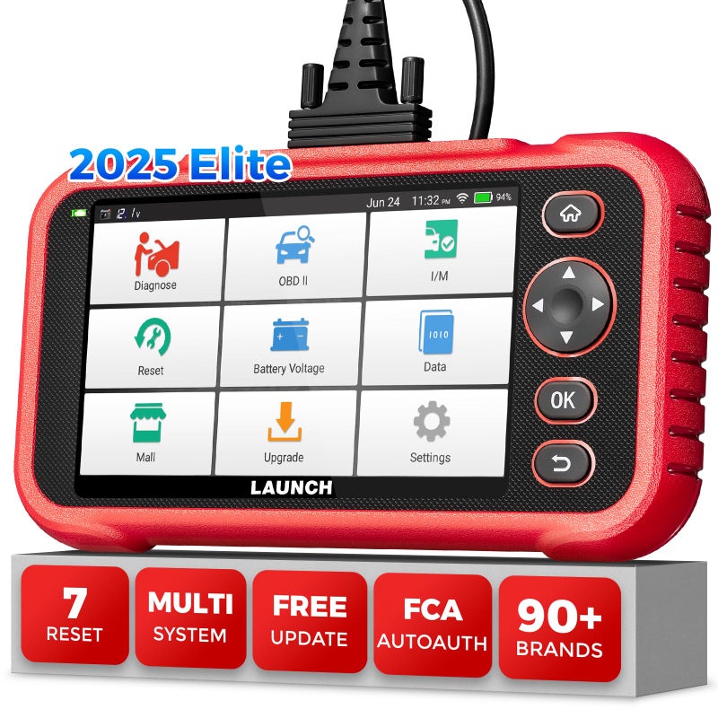 Launch ماسح OBD2 من LAUNCH CRP123E V2.0 أداة تشخيص السيارات محرك ABS SRS نقل ماسح OBD مع 7 خدمة إعادة تعيين زيت/EPB/SAS/BMS/إعادة تعيين الخانق/البطارية، أداة تجديد DPF، نزيف ABS، تحديث مجاني - Image 1