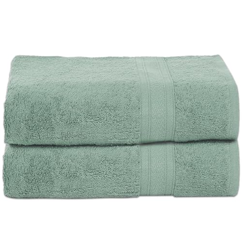 Ambra Linens 500 GSM Highly Absorbent Towels Set, 100% Cotton, Soft and Plush, All Seasons Use, Large, Everyday Use, Durable (2 Pieces of Bath Towel, Aqua Green) - Image 1