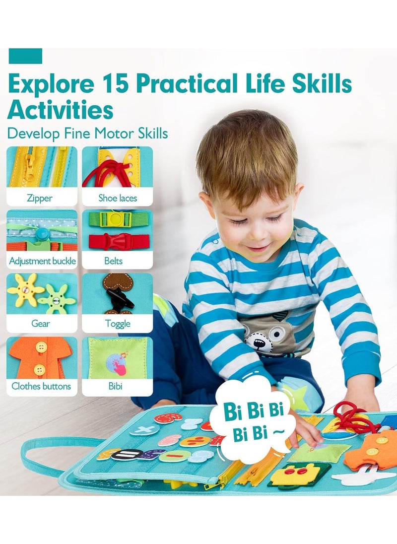 9in1 Montessori Toys for 2 Year Old Boy Birthday Gift - Preschool Learning Activities Toddlers Boy Toys 2-3 with Life Skills,Alphabet,Number,Shape,Color,Animal,Weathe  - Image 3