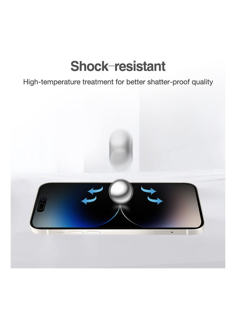 Procases (2 Pack) Privacy Screen Protector for iPhone 14 Pro 2022, 9H Anti Spy Dark Tempered Glass Screen Film Guard for iPhone 14 Pro 6.1 Inch 2022, Case Friendly Bubble Free - Image 2