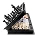 KAILE 13 Magnetic Chess Sets 3 in 1 Travel Chess Checkers Backgammon Set with Folding Case - Image 2