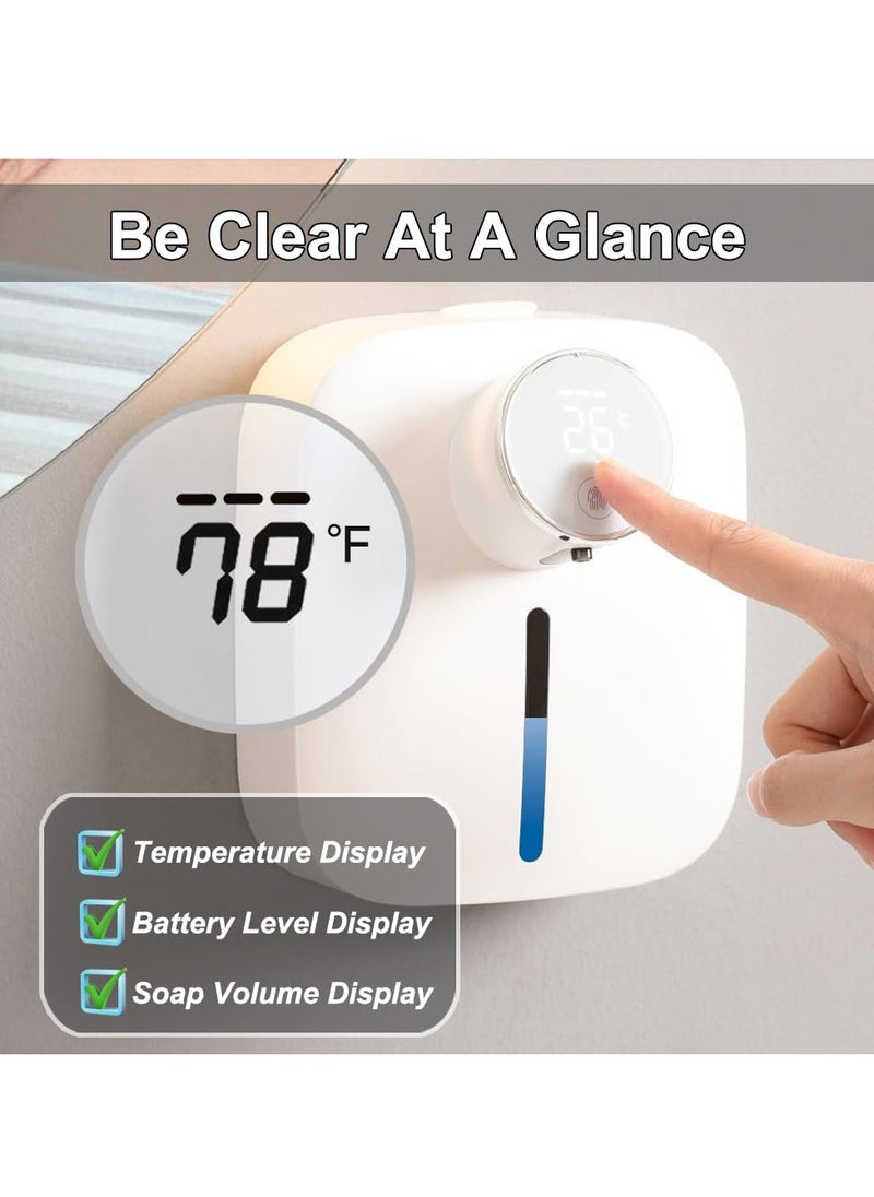 Rechargeable Touchless Foam Soap Dispenser with Motion Sensor, Wall-Mounted Automatic Hand Sanitizer for Home, Bathroom, and Commercial Use