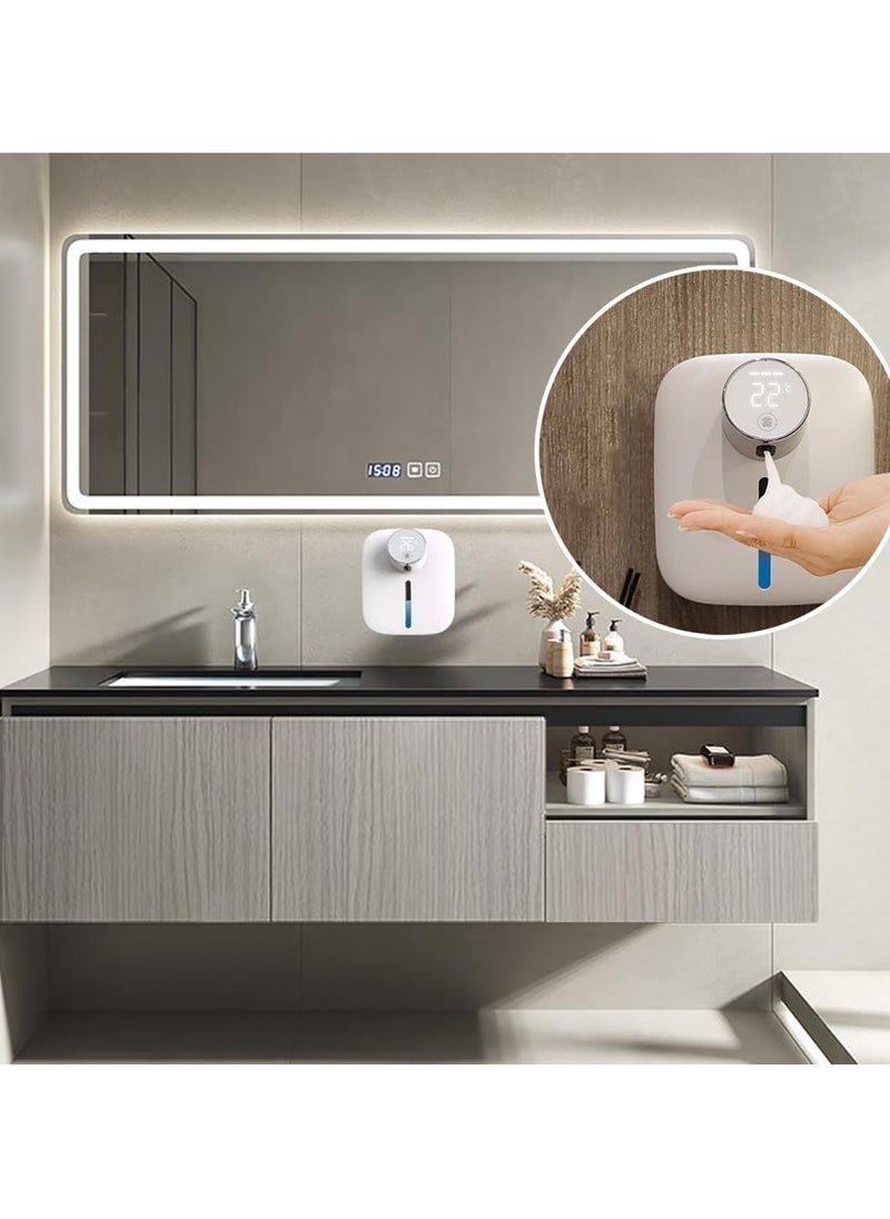 Rechargeable Touchless Foam Soap Dispenser with Motion Sensor, Wall-Mounted Automatic Hand Sanitizer for Home, Bathroom, and Commercial Use