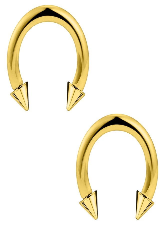 Ftovosyo 2Pcs PA Ring Horseshoe Circular Barbell 316L Surgical Steel Internally Threaded 10G Ear Gauges Septum Rings Pierced Jewelry for Women Men 8mm - Image 1