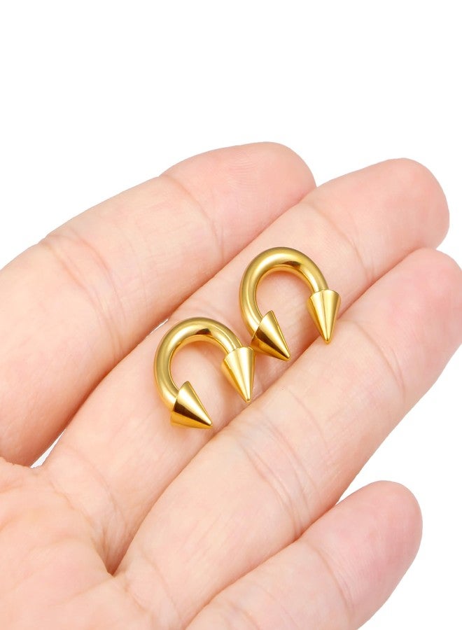 Ftovosyo 2Pcs PA Ring Horseshoe Circular Barbell 316L Surgical Steel Internally Threaded 10G Ear Gauges Septum Rings Pierced Jewelry for Women Men 8mm - Image 4
