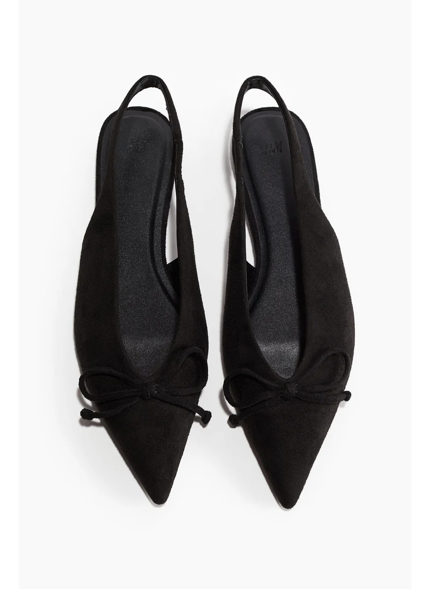 H&M Bow-Decorated Slingbacks