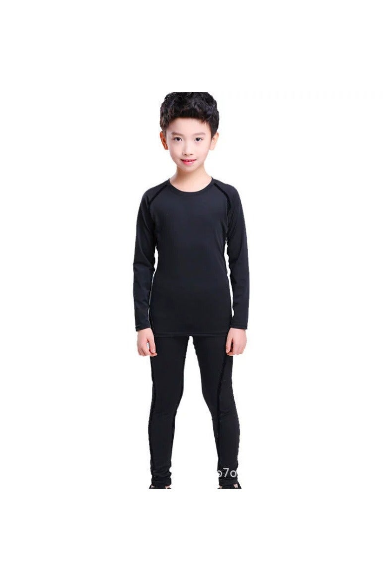 general Children's High Elasticity Tight Fitting Clothing Sports Fitness Set Quick Drying Training Suit - Image 1