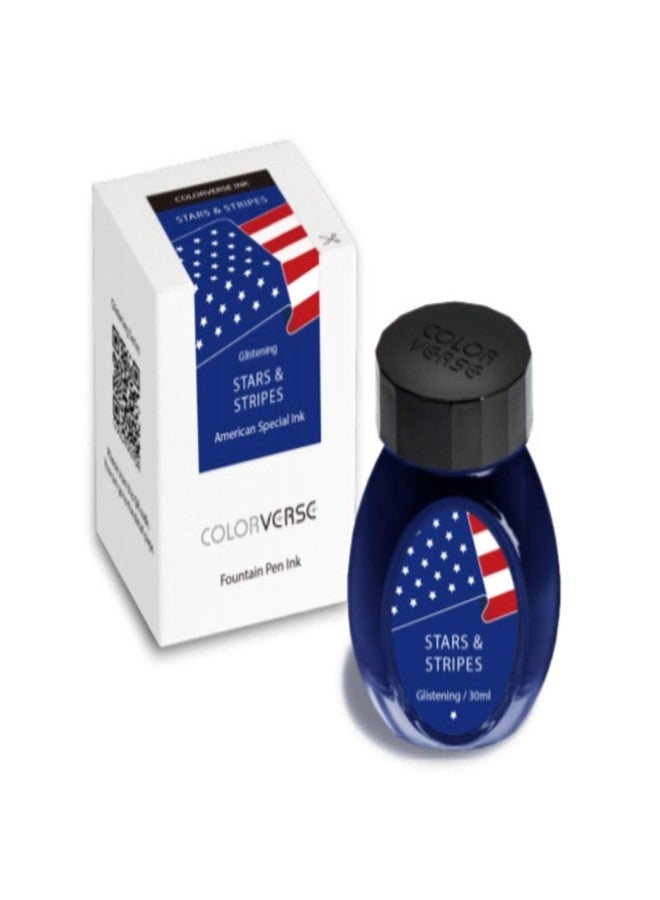 Colorverse Ink - (Limited US Exclusive) - Stars and Stripes (Glistening) 30ml Fountain Pen Ink - Image 1