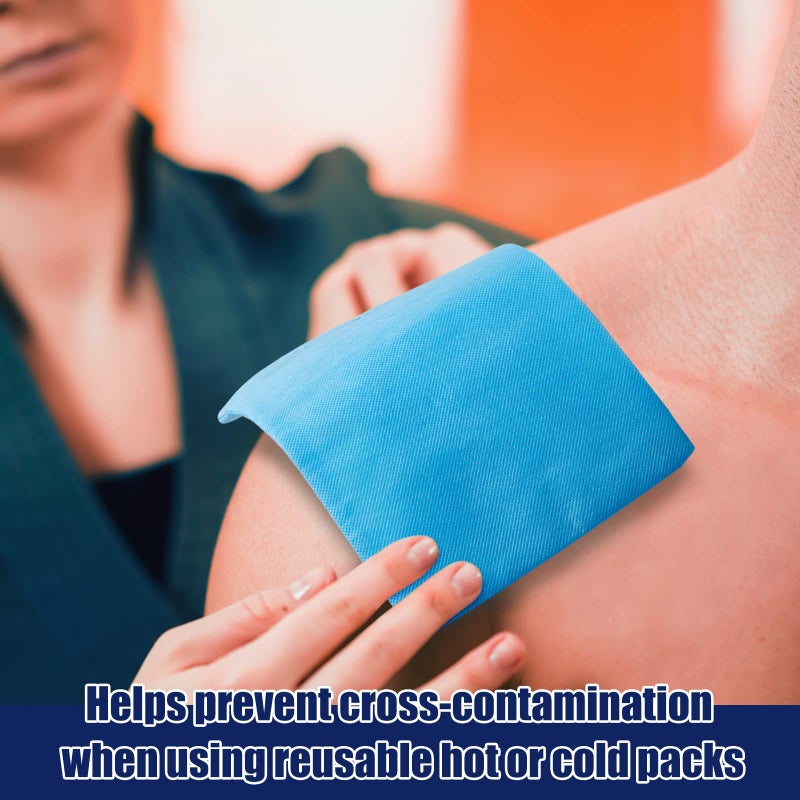 Tatuo 200 Pcs Disposable Hot Cold Pack Sleeves 6 x 9 Inch Non Woven Disposable Ice Pack Sleeve Protective Cover for Hot and Cold Bags (Blue) - Image 4