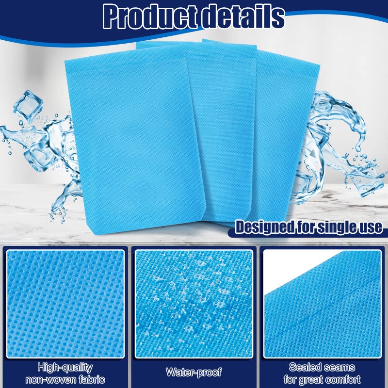 Tatuo 200 Pcs Disposable Hot Cold Pack Sleeves 6 x 9 Inch Non Woven Disposable Ice Pack Sleeve Protective Cover for Hot and Cold Bags (Blue) - Image 5