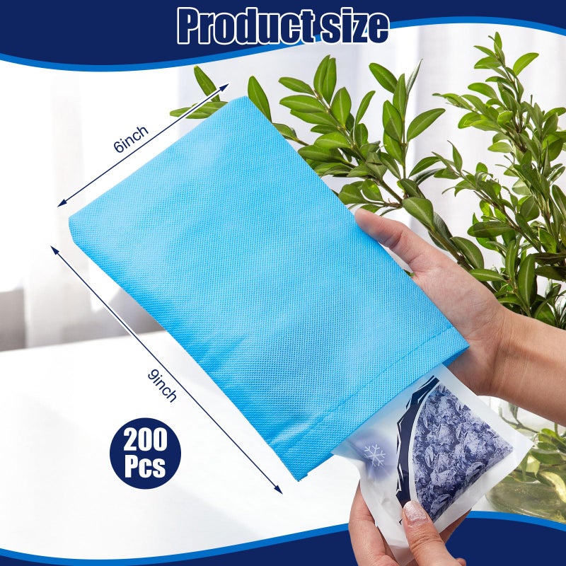 Tatuo 200 Pcs Disposable Hot Cold Pack Sleeves 6 x 9 Inch Non Woven Disposable Ice Pack Sleeve Protective Cover for Hot and Cold Bags (Blue) - Image 3