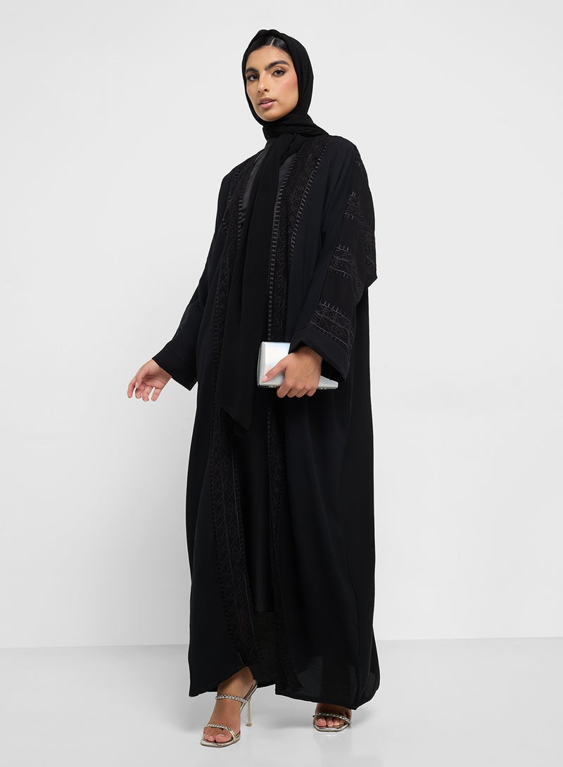 hayas closet Wide Sleeve V-Neck Abaya  - Image 1