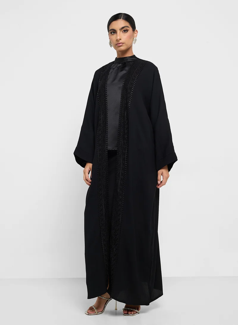 hayas closet Wide Sleeve V-Neck Abaya