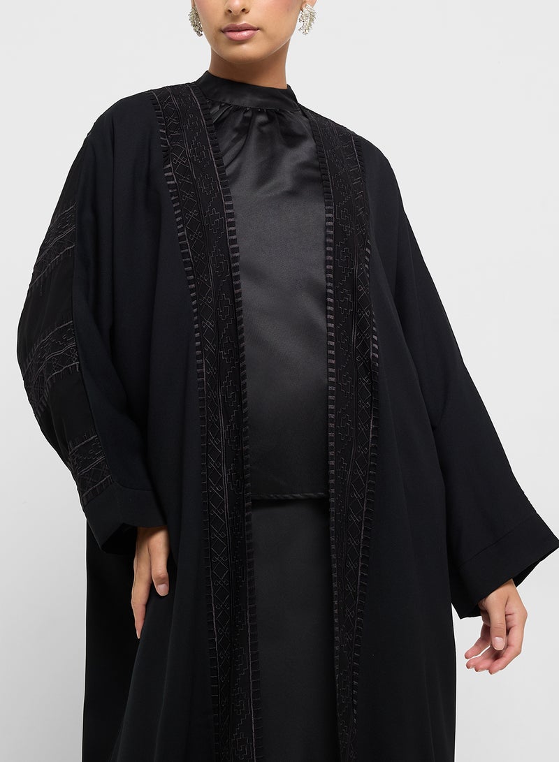 hayas closet Wide Sleeve V-Neck Abaya  - Image 3